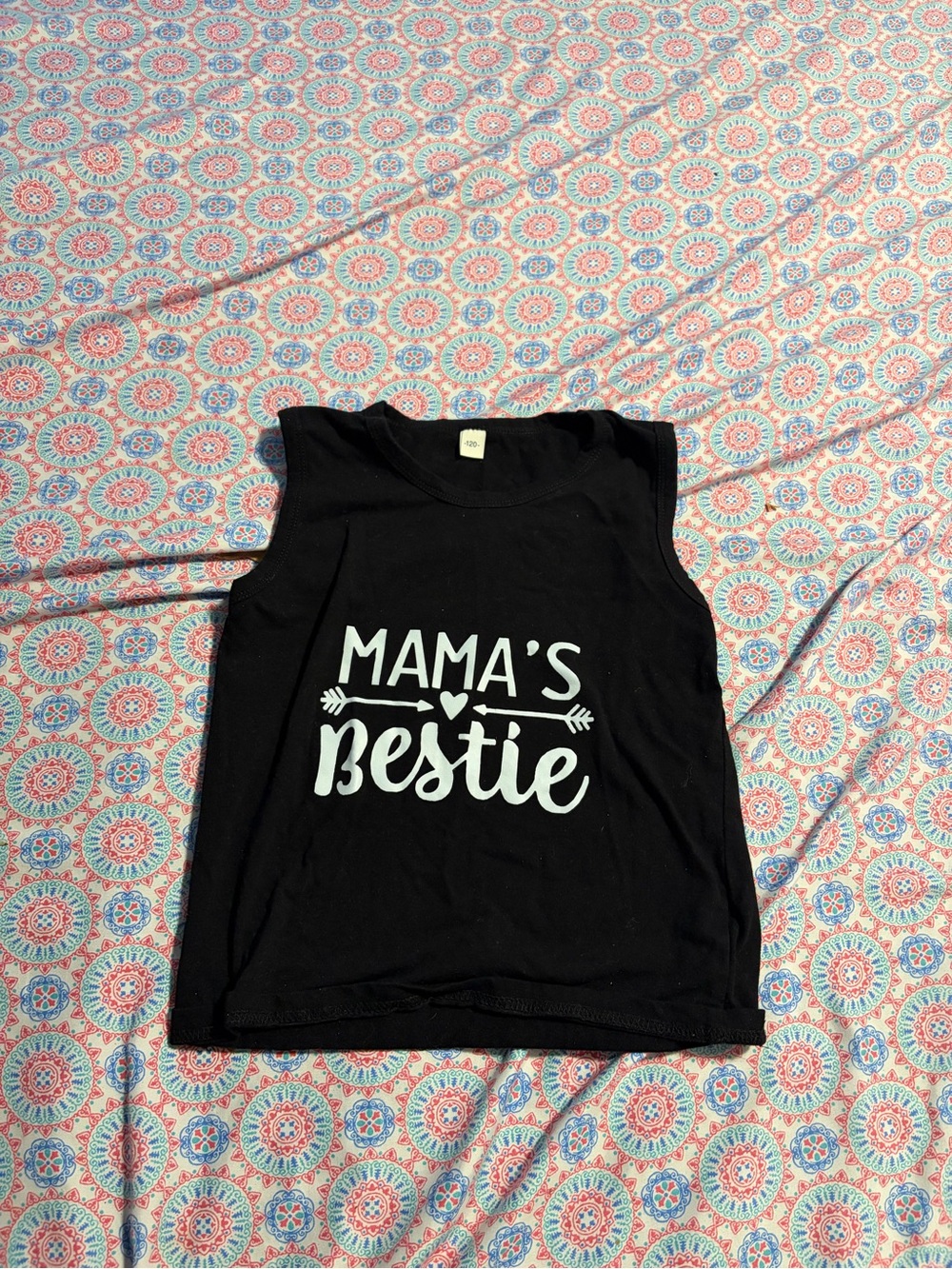 Mama's Bestie Black Kids Graphic Tank Top